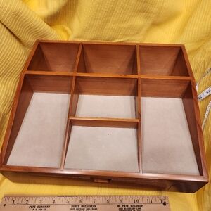 Wooden Valet Tray Jewelery Watches Cell Phone Storage